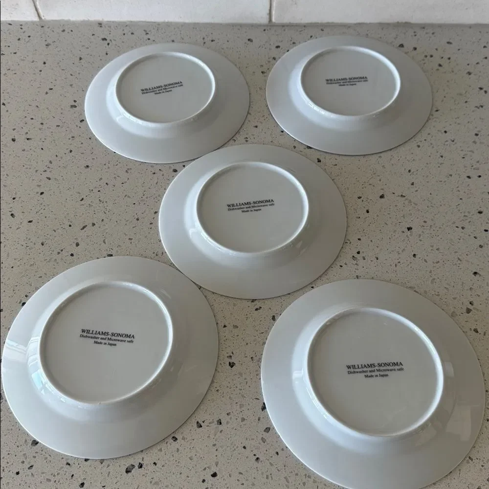 Williams Sonoma French Chef Cuisine Salad/Dessert Set of 5 Plates Made in Japan